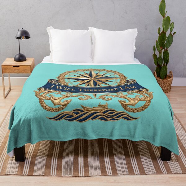 Item preview, I Wipe Therefore I Am - Nautical Compass Emblem Ornate Maritime Design designed and sold by Rocky Mountain Artistry.