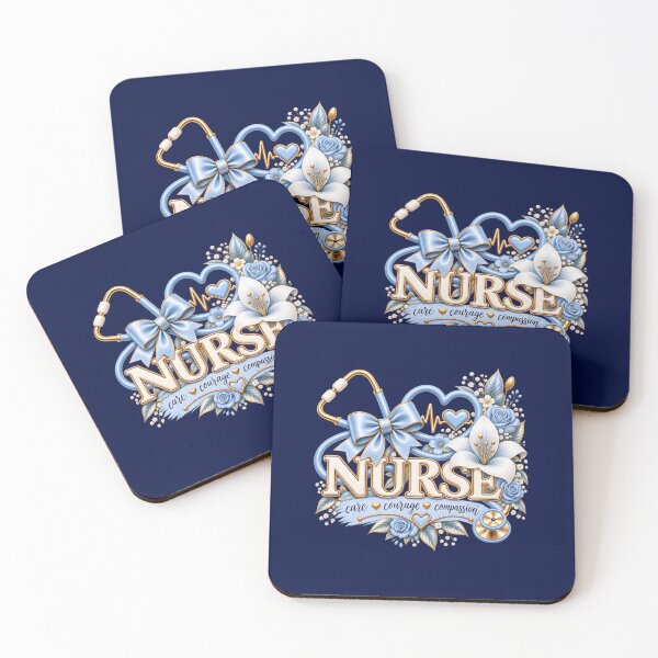 Item preview, Blue Floral Nurse – Care Courage Compassion designed and sold by HO•Designs.