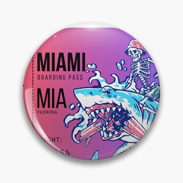 Item preview, Miami Florida Boarding Pass Stylized Shark designed and sold by InkWhirl.