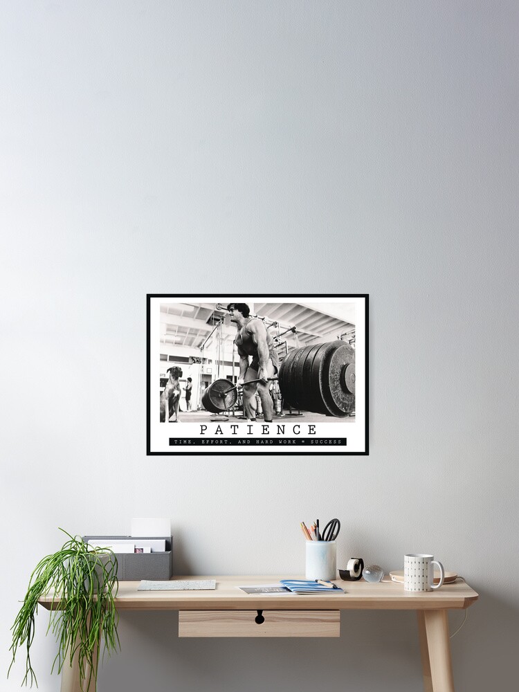 Thumbnail 2 of 3, Poster, PATIENCE - Bodybuilding Inspirational Quote designed and sold by superfitstuff.