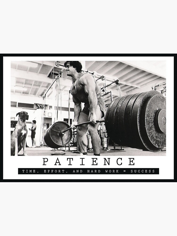 Thumbnail 3 of 3, Poster, PATIENCE - Bodybuilding Inspirational Quote designed and sold by superfitstuff.
