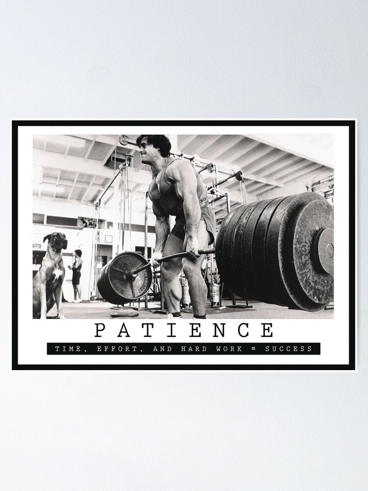 Thumbnail 1 of 3, Poster, PATIENCE - Bodybuilding Inspirational Quote designed and sold by superfitstuff.