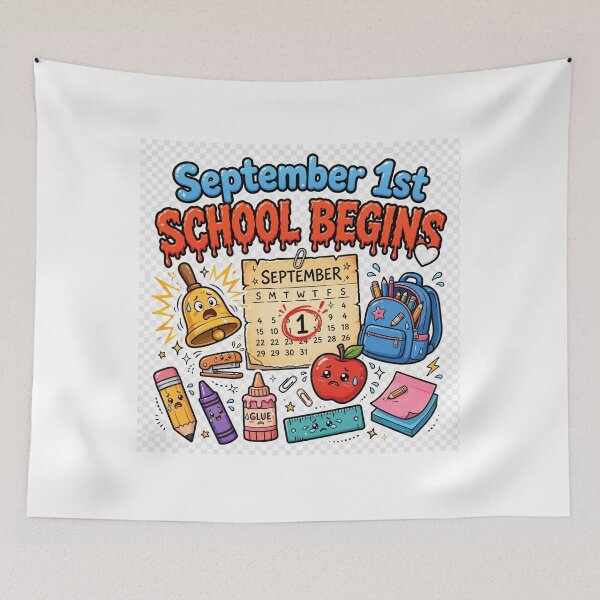 Item preview,  September 1st School Begins White Heart Funny School Shirt designed and sold by Csaba1983.