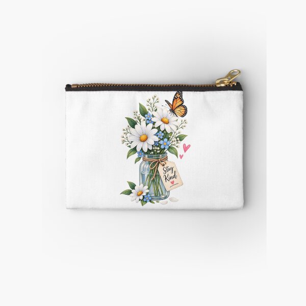Item preview, Stay Kind Floral Mason Jar – Cute Daisy & Butterfly Nature Design designed and sold by ✨ Daily Vibe Studio ✨.