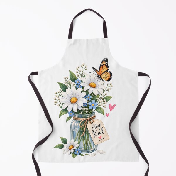Item preview, Stay Kind Floral Mason Jar – Cute Daisy & Butterfly Nature Design designed and sold by ✨ Daily Vibe Studio ✨.
