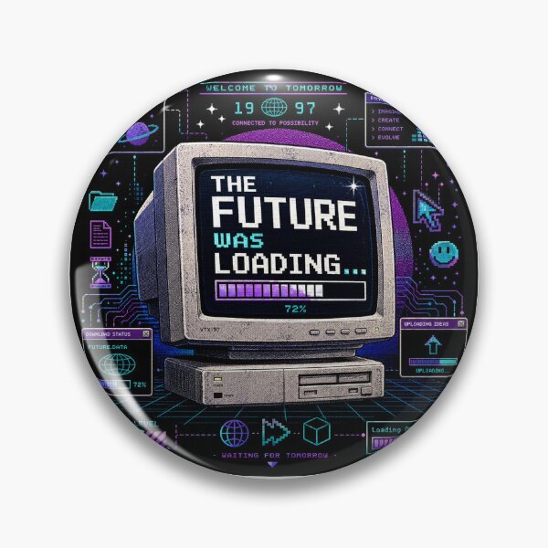 Item preview, The Future Was Loading – 90s Retro Futuristic Computer Nostalgia T-Shirt designed and sold by QueenStore-USA.
