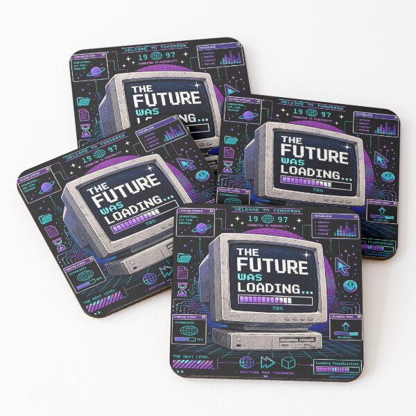 Item preview, The Future Was Loading – 90s Retro Futuristic Computer Nostalgia T-Shirt designed and sold by QueenStore-USA.
