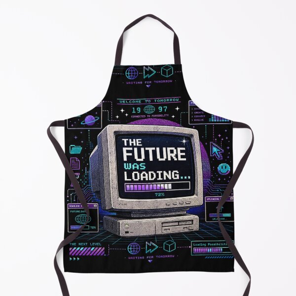 Item preview, The Future Was Loading – 90s Retro Futuristic Computer Nostalgia T-Shirt designed and sold by QueenStore-USA.