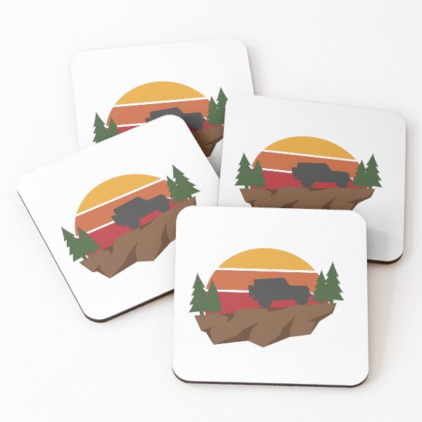 Item preview, Retro Jeep SUV Mountain Ledge Silhouette Vintage Sunset designed and sold by pattman.