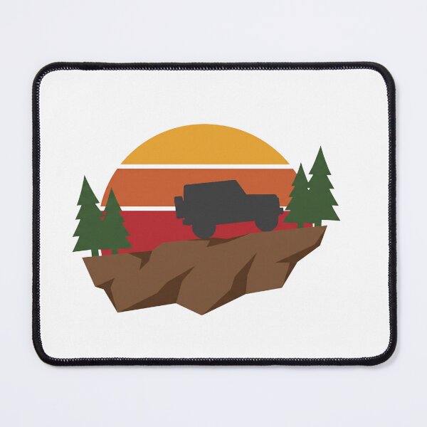 Item preview, Retro Jeep SUV Mountain Ledge Silhouette Vintage Sunset designed and sold by pattman.
