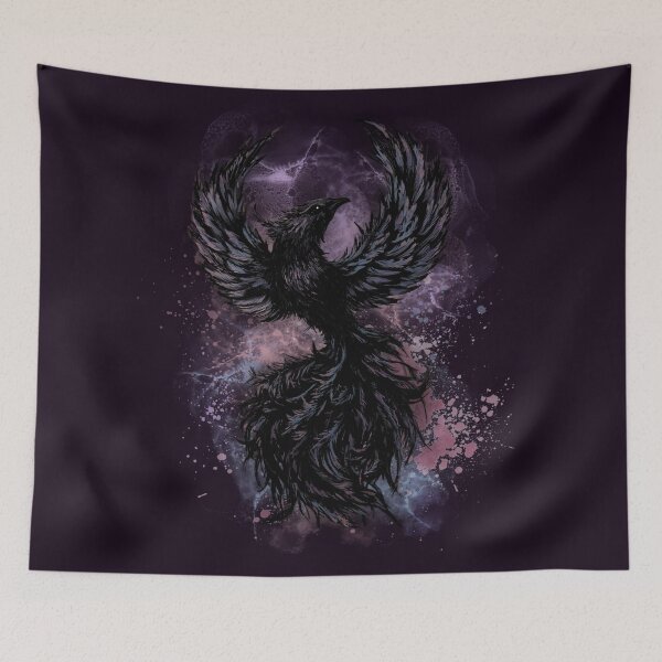 Item preview, Mystical Black Phoenix Rising Gothic Art designed and sold by ArtistsAtticWI.
