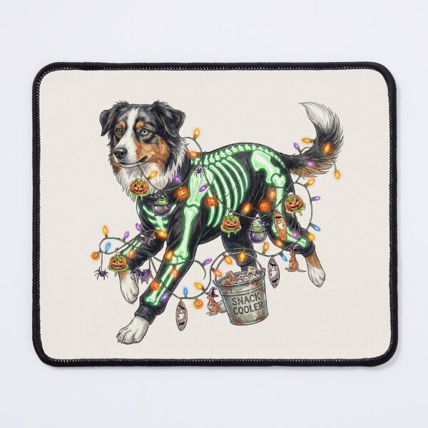Item preview, Spooky Australian Shepherd Halloween – Aussie Dog Skeleton Costume Art designed and sold by Wennebabs.