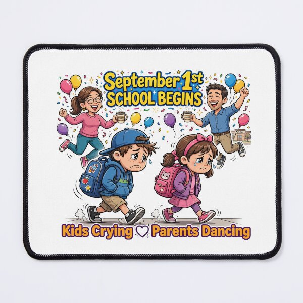 Item preview, Code September 1st School Begins Kids Crying Parents Dancing White Heart designed and sold by Csaba1983.