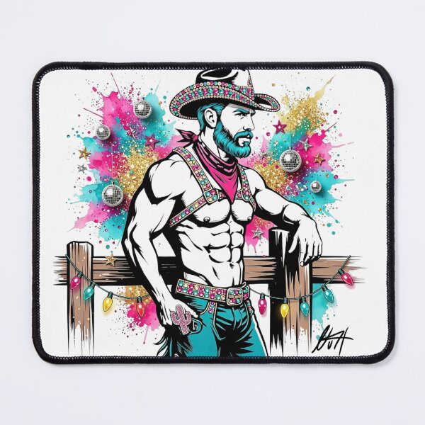 Item preview, Teal Beard Rodeo – Rhinestone Harness & Disco Cowboy Camp Art - NLMKArtStudio designed and sold by NLMKArtStudio.