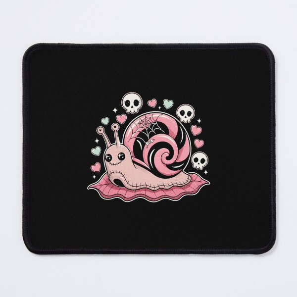 Item preview, Creepy Cute Gothic Pink Snail with Hearts and Skulls Kawaii Design designed and sold by MiALopezArt.