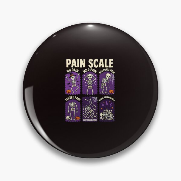 Item preview, Spooky Skeleton Nurse Pain Scale Halloween Humor designed and sold by ImeldaSparks.