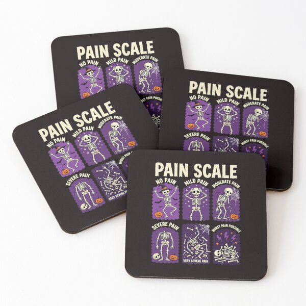 Item preview, Spooky Skeleton Nurse Pain Scale Halloween Humor designed and sold by ImeldaSparks.