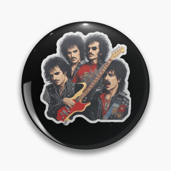 Item preview, Four Musicians Long Dark Hair Moustaches Red Electric Guitar designed and sold by monsefsamir.
