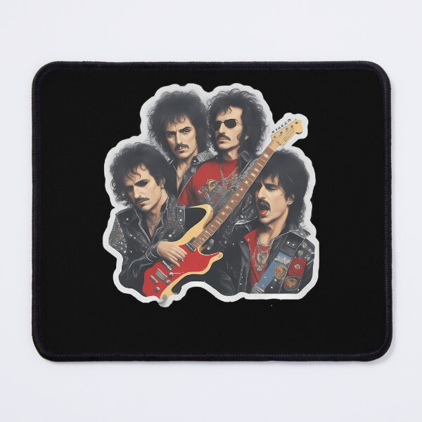 Item preview, Four Musicians Long Dark Hair Moustaches Red Electric Guitar designed and sold by monsefsamir.