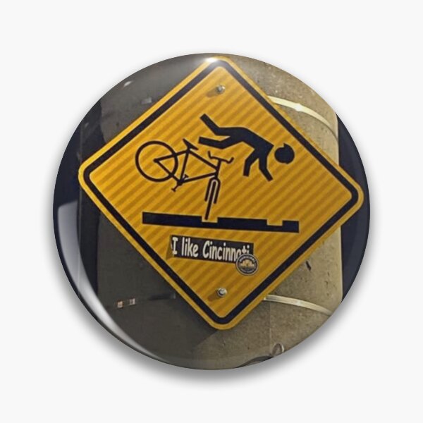 Item preview, Railroad Tracks Falling Off Bike Yellow Warning Sign designed and sold by trixie666.
