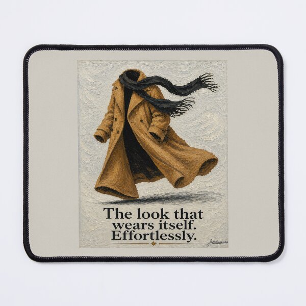 Item preview, Floating Oversize Coat Walks Alone Surrealist Fashion Camel Art designed and sold by Artisticanvas.