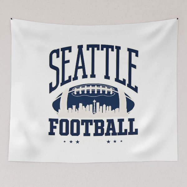 Artikelvorschau, Seattle Football Retro Skyline entworfen und verkauft von KurtKrueg88967.