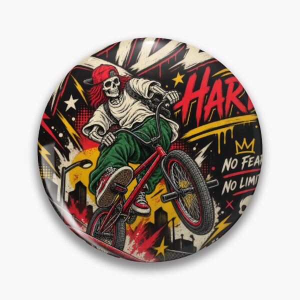 Item preview, Ride Hard BMX Skeleton – Vintage 90s Skate Punk Streetwear Design designed and sold by JatCreative.