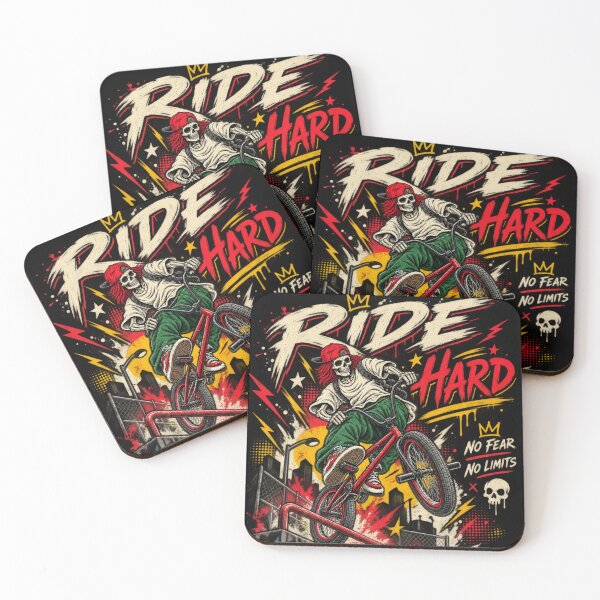 Item preview, Ride Hard BMX Skeleton – Vintage 90s Skate Punk Streetwear Design designed and sold by JatCreative.