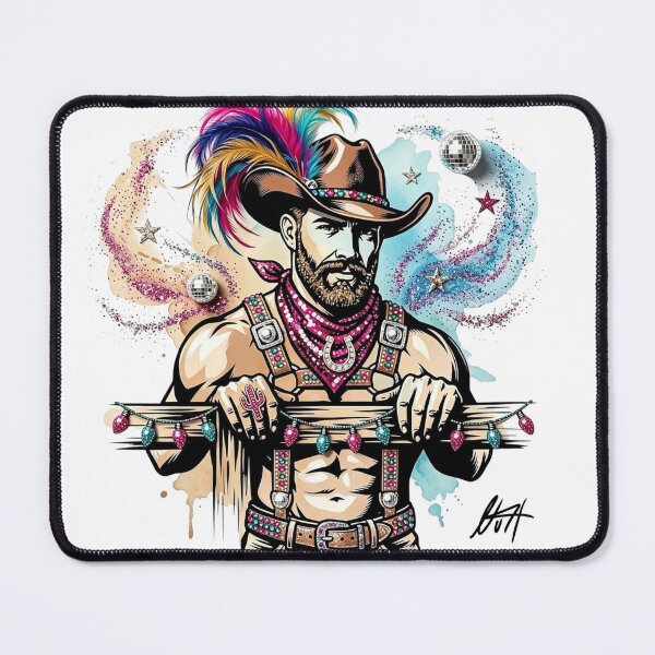 Item preview, Feathered Rodeo – Glitter Bandana & Disco Cowboy Camp Art - NLMKArtStudio designed and sold by NLMKArtStudio.