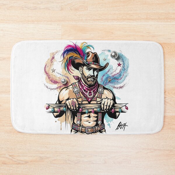Item preview, Feathered Rodeo – Glitter Bandana & Disco Cowboy Camp Art - NLMKArtStudio designed and sold by NLMKArtStudio.