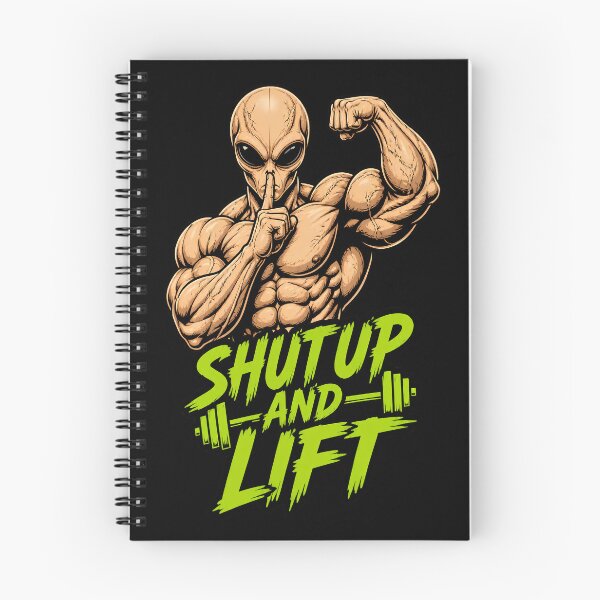 Item preview, Shut Up and Lift Funny Gym Alien Bodybuilding Meme designed and sold by UrbaneVibeCo.