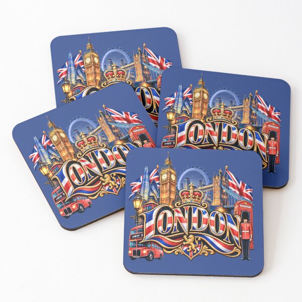 Item preview, London Skyline Union Jack Souvenir - Classic UK Landmarks Artwork designed and sold by digitalbob60.