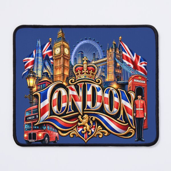 Item preview, London Skyline Union Jack Souvenir - Classic UK Landmarks Artwork designed and sold by digitalbob60.