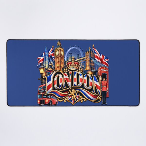 Item preview, London Skyline Union Jack Souvenir - Classic UK Landmarks Artwork designed and sold by digitalbob60.