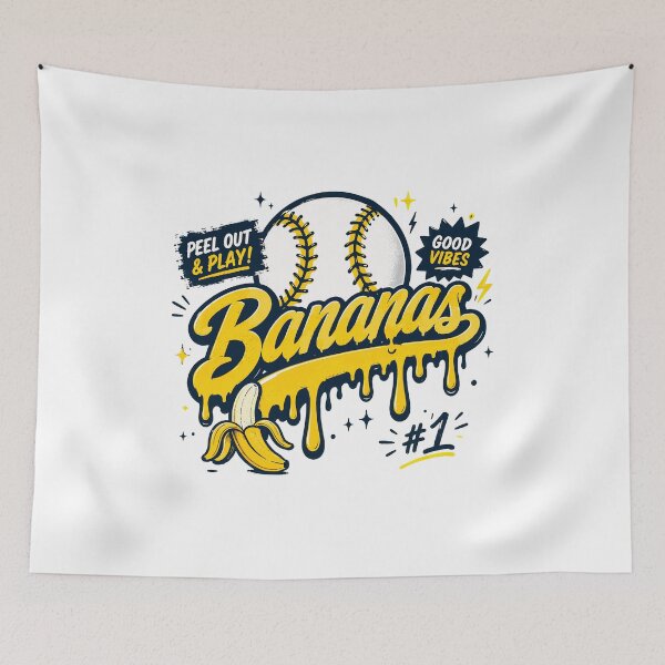 Item preview, Fun Banana Baseball Graphic designed and sold by MichaelWa20982.