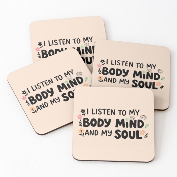 Item preview, I Listen To My Body Mind And My Soul - Floral Wellness Gift - self love affirmation designed and sold by MarJul.