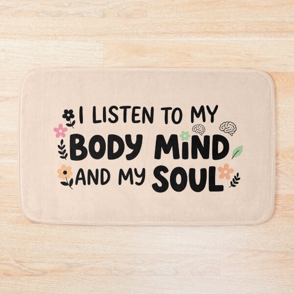 Item preview, I Listen To My Body Mind And My Soul - Floral Wellness Gift - self love affirmation designed and sold by MarJul.