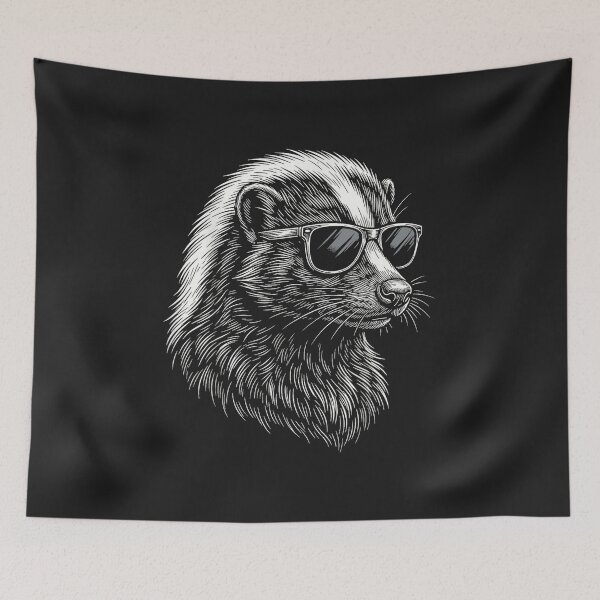 Item preview, Cool Skunk Wearing Sunglasses Vintage Woodcut Animal Graphic designed and sold by abig-eiyana.