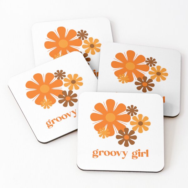 Item preview, Retro 70s Flowers Groovy Girl Vintage Orange and Brown designed and sold by kierkegaard.