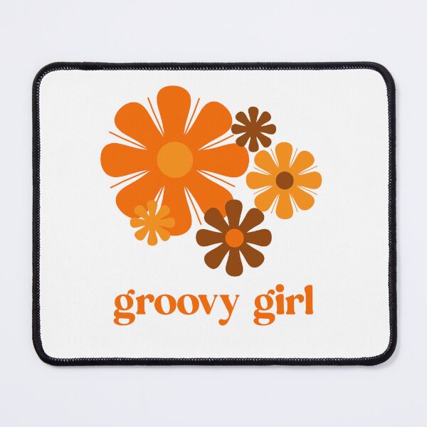 Item preview, Retro 70s Flowers Groovy Girl Vintage Orange and Brown designed and sold by kierkegaard.