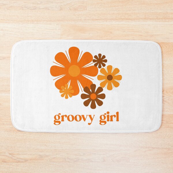 Item preview, Retro 70s Flowers Groovy Girl Vintage Orange and Brown designed and sold by kierkegaard.