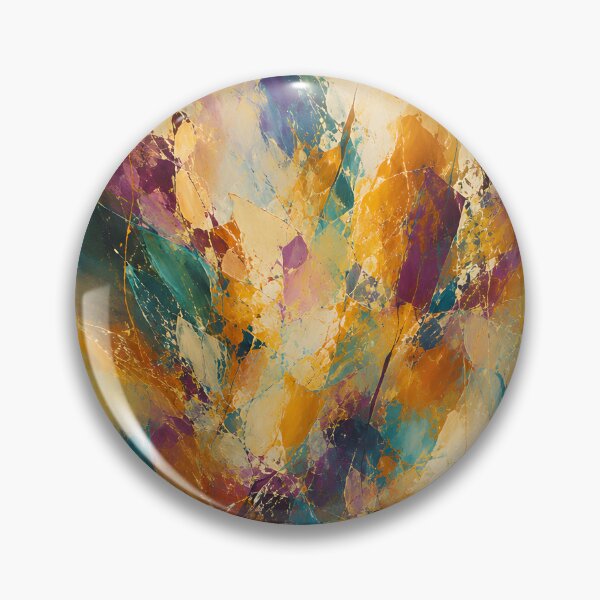 Item preview, Golden Teal Abstract Expressionist Painting with Jewel Tones designed and sold by GutyzDesignsES.