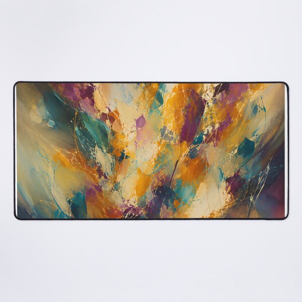 Item preview, Golden Teal Abstract Expressionist Painting with Jewel Tones designed and sold by GutyzDesignsES.