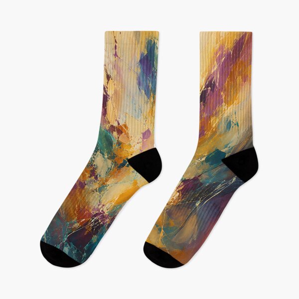 Item preview, Golden Teal Abstract Expressionist Painting with Jewel Tones designed and sold by GutyzDesignsES.