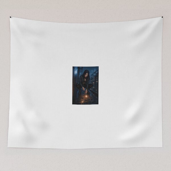 Item preview, Goth girl creates a bright spark on rooftop designed and sold by CathryneDelamort.