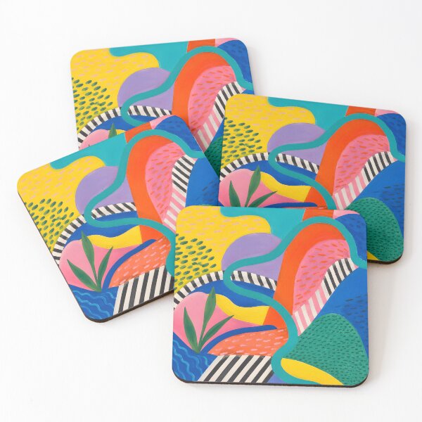 Item preview, Colorful Abstract Landscape with Bold Geometric Shapes designed and sold by GutyzDesignsES.
