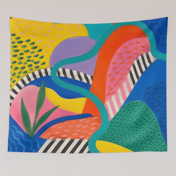 Item preview, Colorful Abstract Landscape with Bold Geometric Shapes designed and sold by GutyzDesignsES.