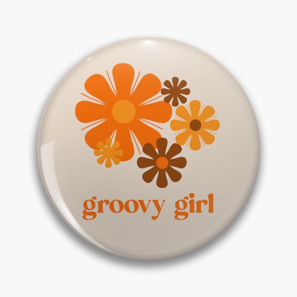 Item preview, Retro 70s Flowers Groovy Girl Vintage Orange and Brown designed and sold by kierkegaard.
