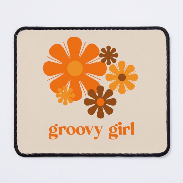 Item preview, Retro 70s Flowers Groovy Girl Vintage Orange and Brown designed and sold by kierkegaard.