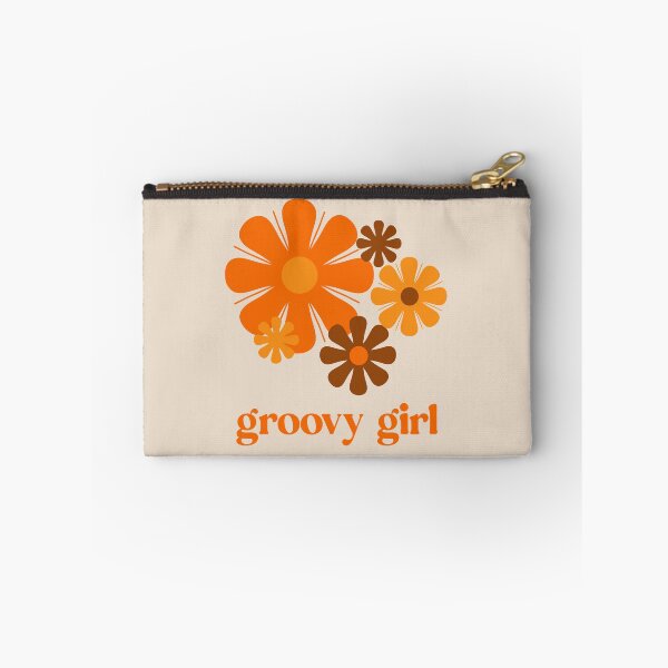 Item preview, Retro 70s Flowers Groovy Girl Vintage Orange and Brown designed and sold by kierkegaard.